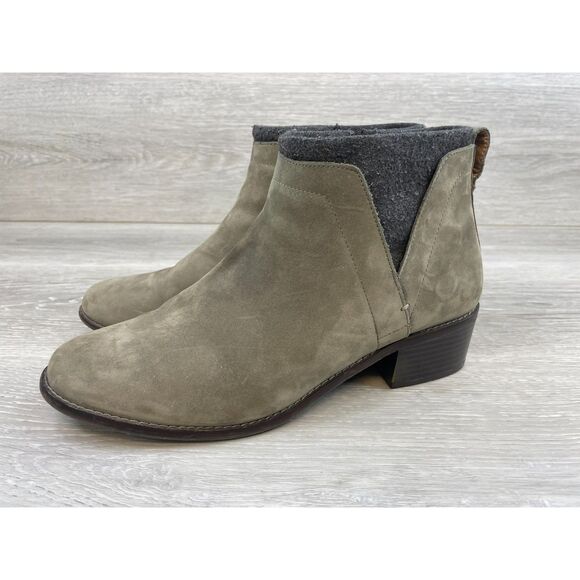 Vionic Joslyn Women's Bootie Biker Ankle Side Zip Heel Boot Leather Gray 9 Shoes - Picture 3 of 13